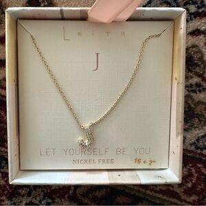 Leith Gold Necklace with Initial Pendant in CZ
